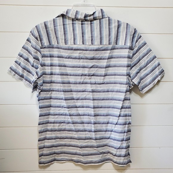 NWT Goodfellow slim men size M short sleeve buttonup Northrop shirt horizon blue - Picture 3 of 5